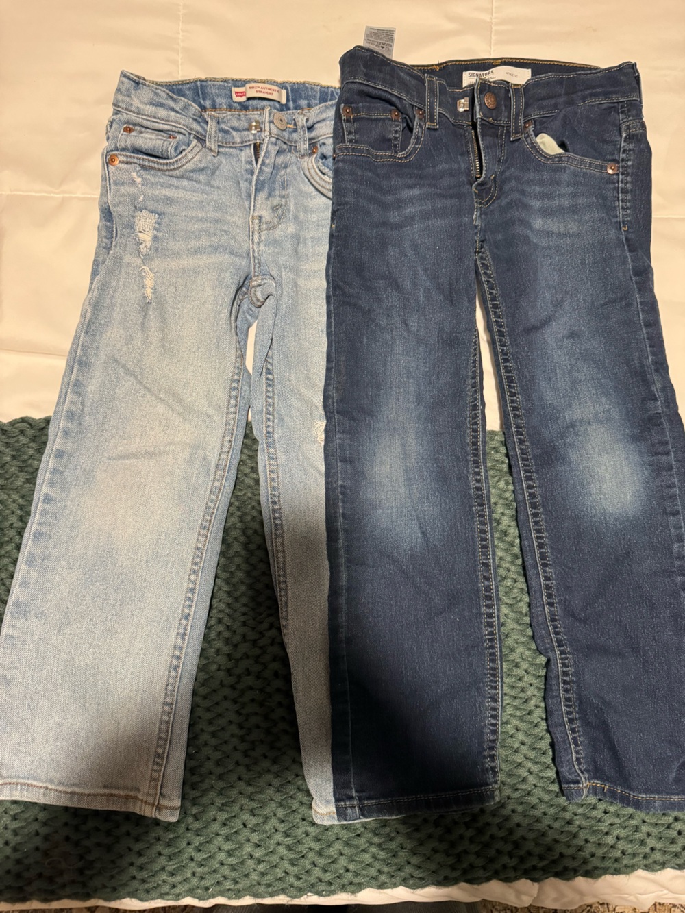 Levi's Contrast Wash Straight Jeans Pair - Light Blue & Dark Blue